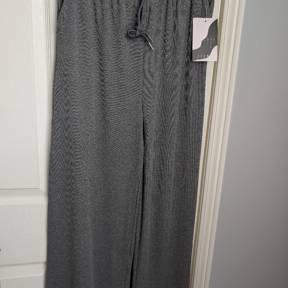 Love Poem Cozy Wide-Leg Lounge Pants - Gray